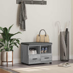 Flurbank mit Kissen mit Regal Graues Sonoma 60 x 38 x 46 cm
