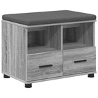 Flurbank mit Kissen mit Regal Graues Sonoma 60 x 38 x 46 cm