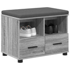 Flurbank mit Kissen mit Regal Graues Sonoma 60 x 38 x 46 cm