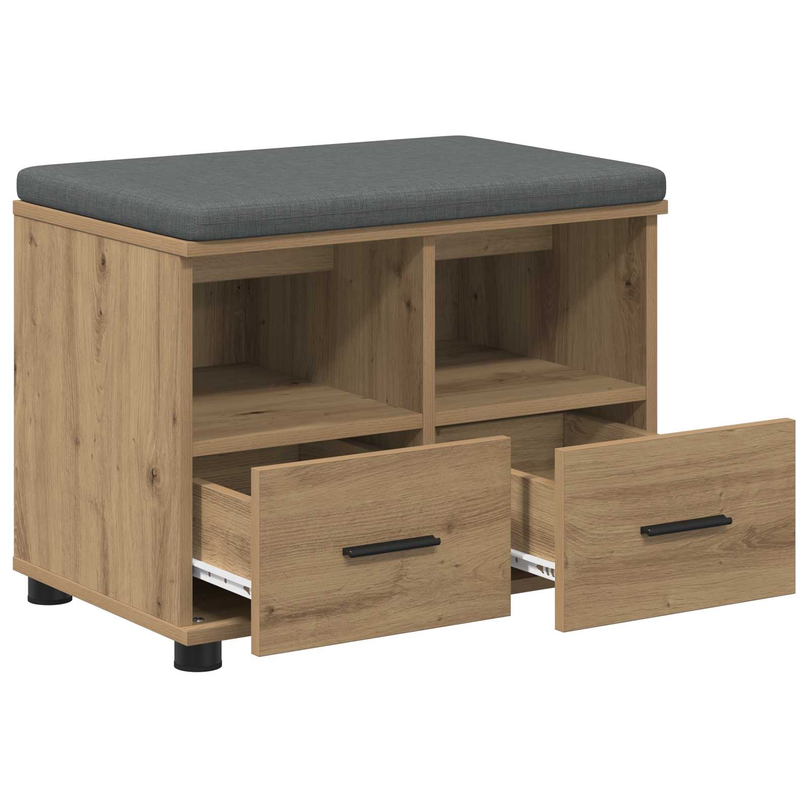 Flurbank mit Kissen mit Regal Artisan-Eiche 60 x 38 x 46 cm
