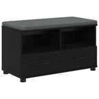Flurbank mit Kissen mit Regal Schwarze Eiche 80 x 38 x 46 cm