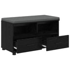 Flurbank mit Kissen mit Regal Schwarze Eiche 80 x 38 x 46 cm
