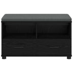 Flurbank mit Kissen mit Regal Schwarze Eiche 80 x 38 x 46 cm