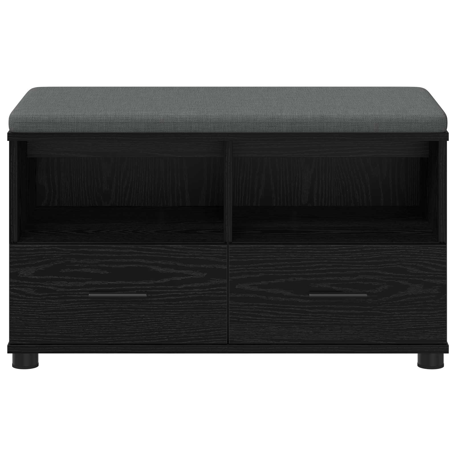 Flurbank mit Kissen mit Regal Schwarze Eiche 80 x 38 x 46 cm
