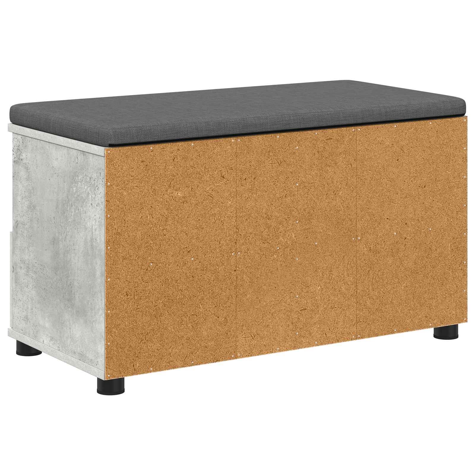 Flurbank mit Kissen mit Schubladen Betongrau 80 x 38 x 46 cm