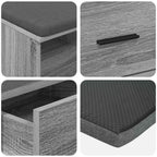 Flurbank mit Kissen mit Regal Graues Sonoma 80 x 38 x 46 cm