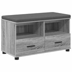 Flurbank mit Kissen mit Regal Graues Sonoma 80 x 38 x 46 cm