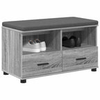 Flurbank mit Kissen mit Regal Graues Sonoma 80 x 38 x 46 cm