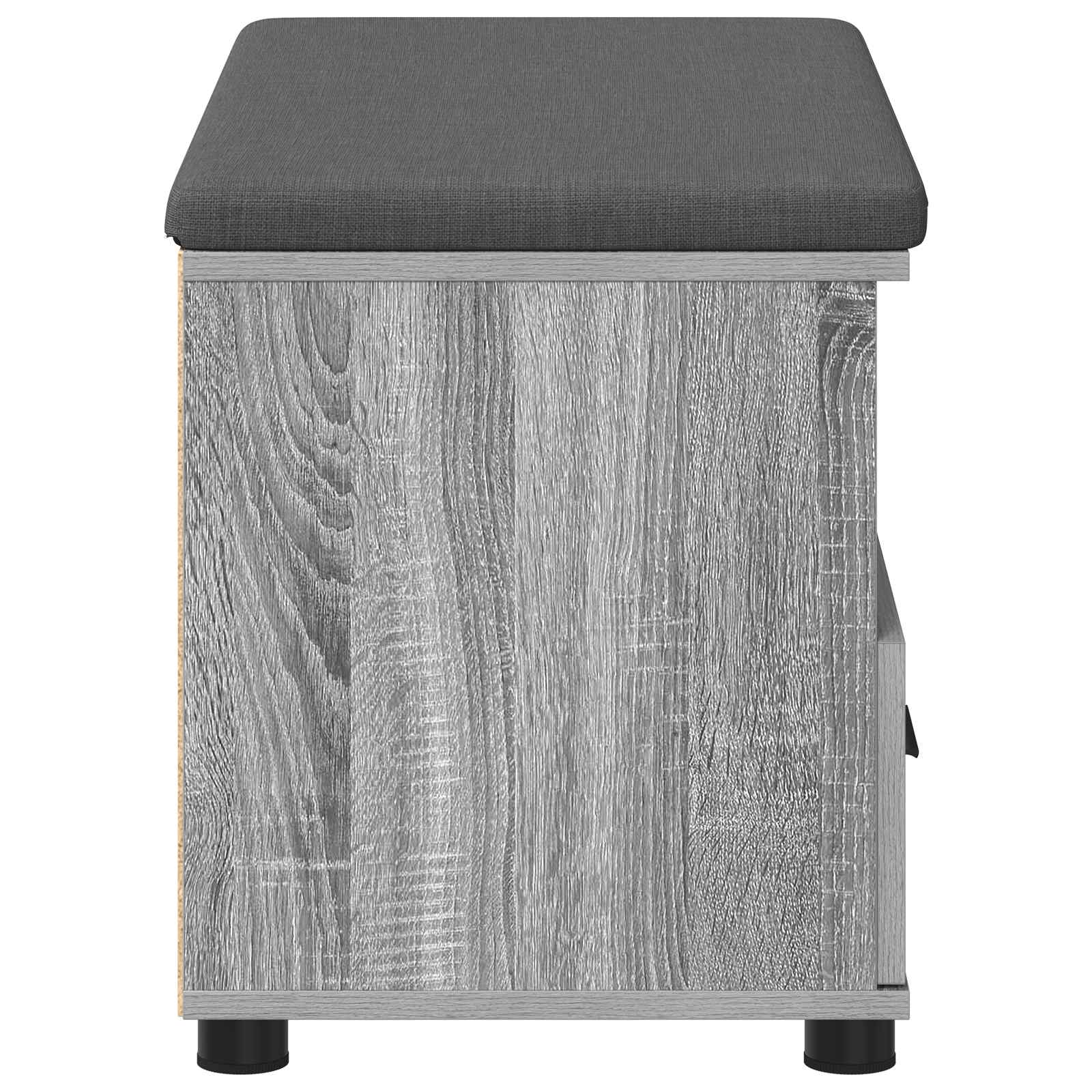 Flurbank mit Kissen mit Regal Graues Sonoma 80 x 38 x 46 cm