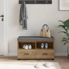 Flurbank mit Kissen mit Regal Artisan-Eiche 80 x 38 x 46 cm