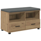 Flurbank mit Kissen mit Regal Artisan-Eiche 80 x 38 x 46 cm