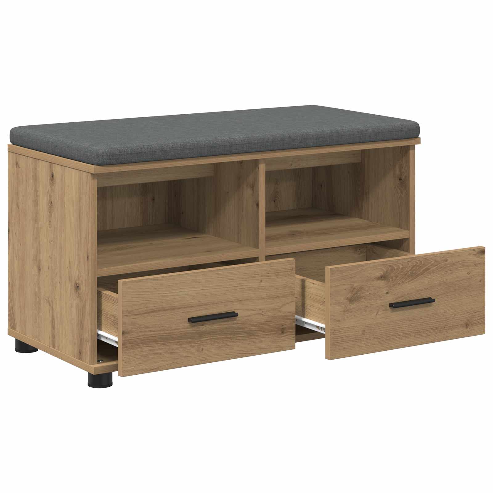 Flurbank mit Kissen mit Regal Artisan-Eiche 80 x 38 x 46 cm