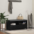 Flurbank mit Kissen mit Regal Schwarze Eiche 100 x 38 x 46 cm