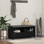 Flurbank mit Kissen mit Regal Schwarze Eiche 100 x 38 x 46 cm
