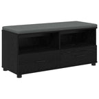 Flurbank mit Kissen mit Regal Schwarze Eiche 100 x 38 x 46 cm