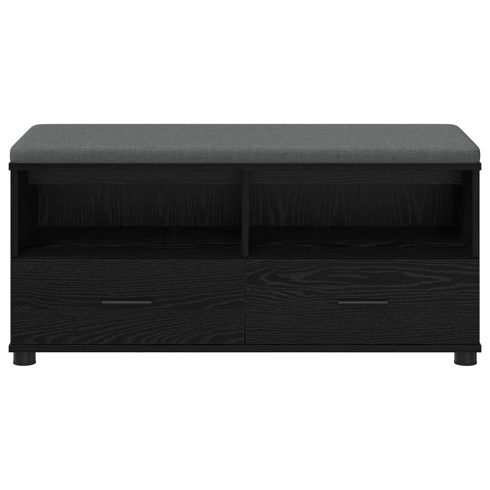 Flurbank mit Kissen mit Regal Schwarze Eiche 100 x 38 x 46 cm