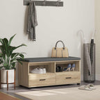 Flurbank mit Kissen mit Regal Sonoma-Eiche 100 x 38 x 46 cm