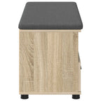 Flurbank mit Kissen mit Regal Sonoma-Eiche 100 x 38 x 46 cm