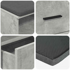 Flurbank mit Kissen mit Schubladen Betongrau 100 x 38 x 46 cm