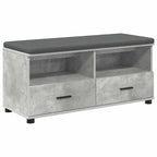 Flurbank mit Kissen mit Schubladen Betongrau 100 x 38 x 46 cm