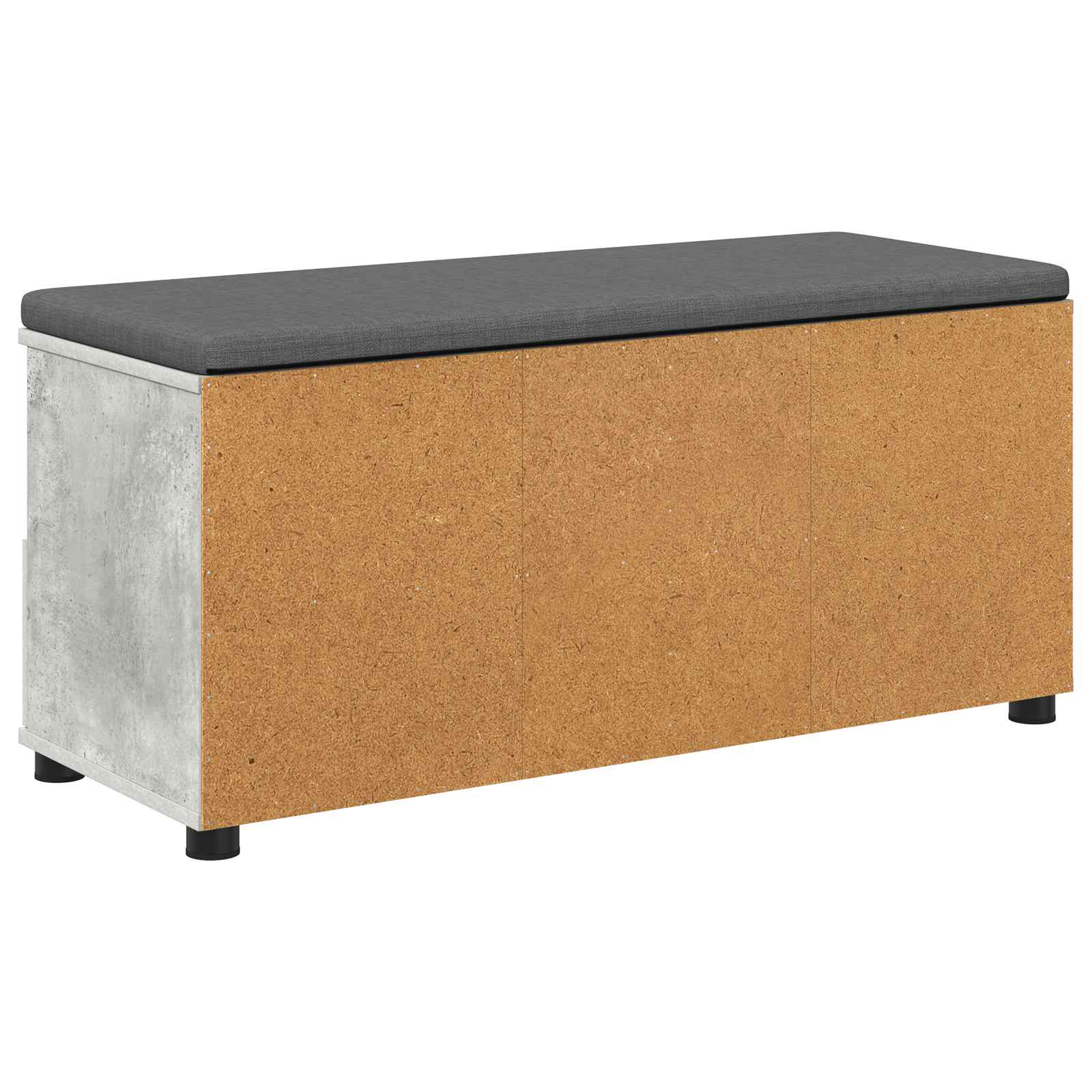 Flurbank mit Kissen mit Schubladen Betongrau 100 x 38 x 46 cm