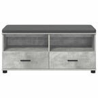 Flurbank mit Kissen mit Schubladen Betongrau 100 x 38 x 46 cm