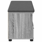Flurbank mit Kissen mit Regal Graues Sonoma 100 x 38 x 46 cm