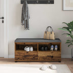 Flurbank mit Kissen mit Schubladen Altholz 100 x 38 x 46 cm