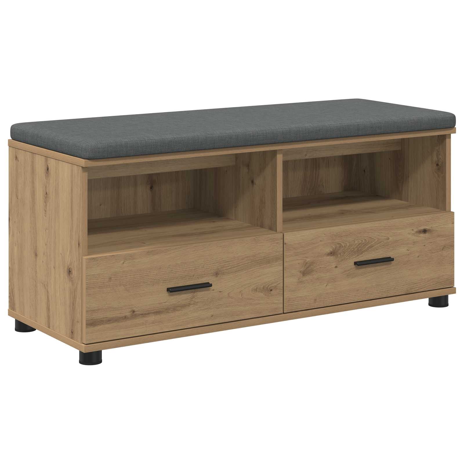 Flurbank mit Kissen mit Regal Artisan-Eiche 100 x 38 x 46 cm