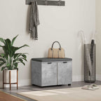 Flurbank mit Kissen mit Regal mit Tür Betongrau 60 x 38 x 46 cm