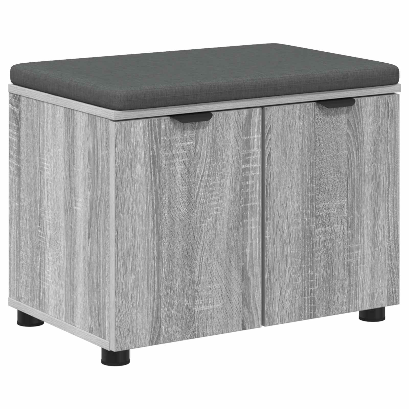Flurbank mit Kissen mit Regal Graues Sonoma 60 x 38 x 46 cm