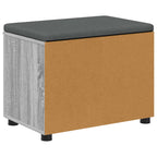 Flurbank mit Kissen mit Regal Graues Sonoma 60 x 38 x 46 cm