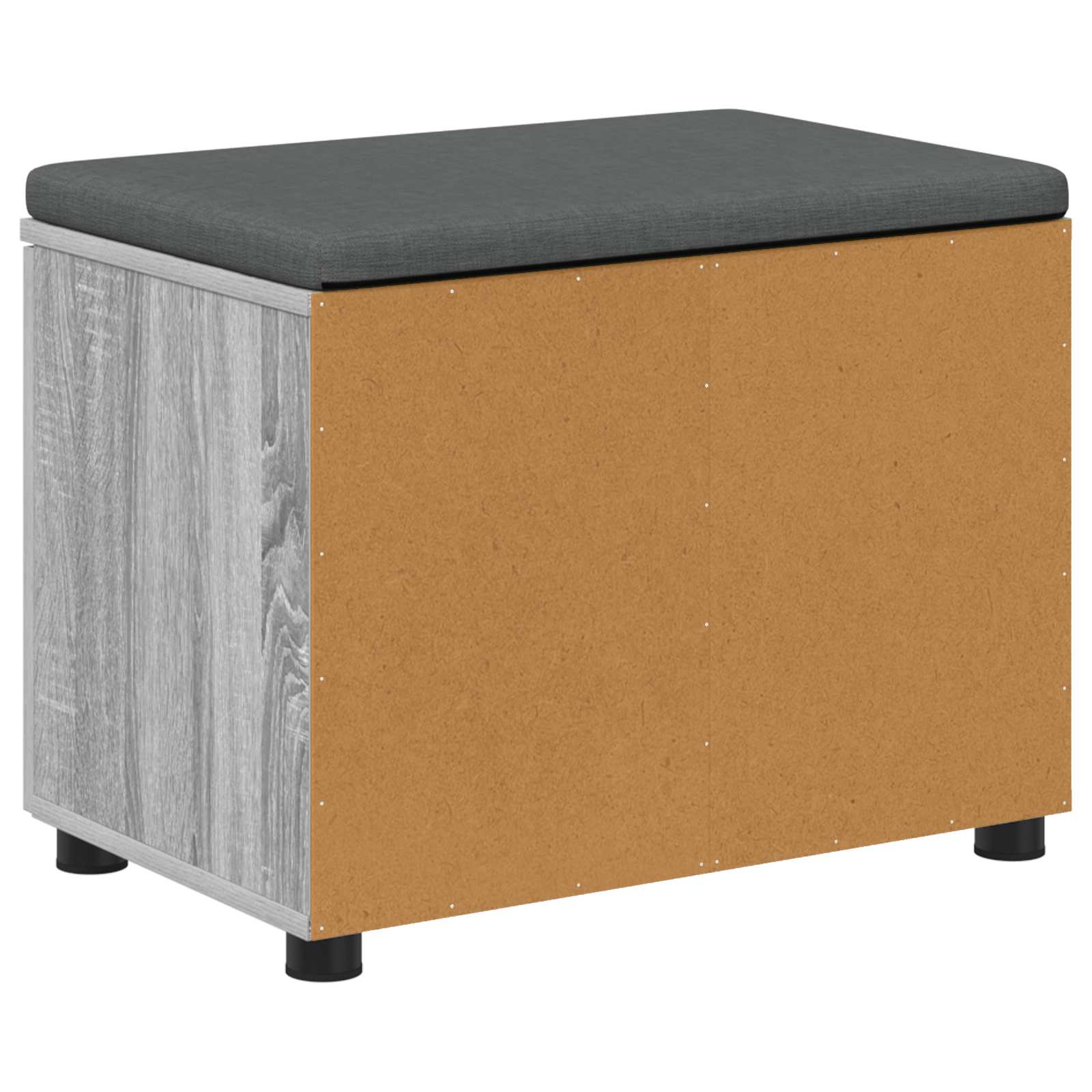 Flurbank mit Kissen mit Regal Graues Sonoma 60 x 38 x 46 cm