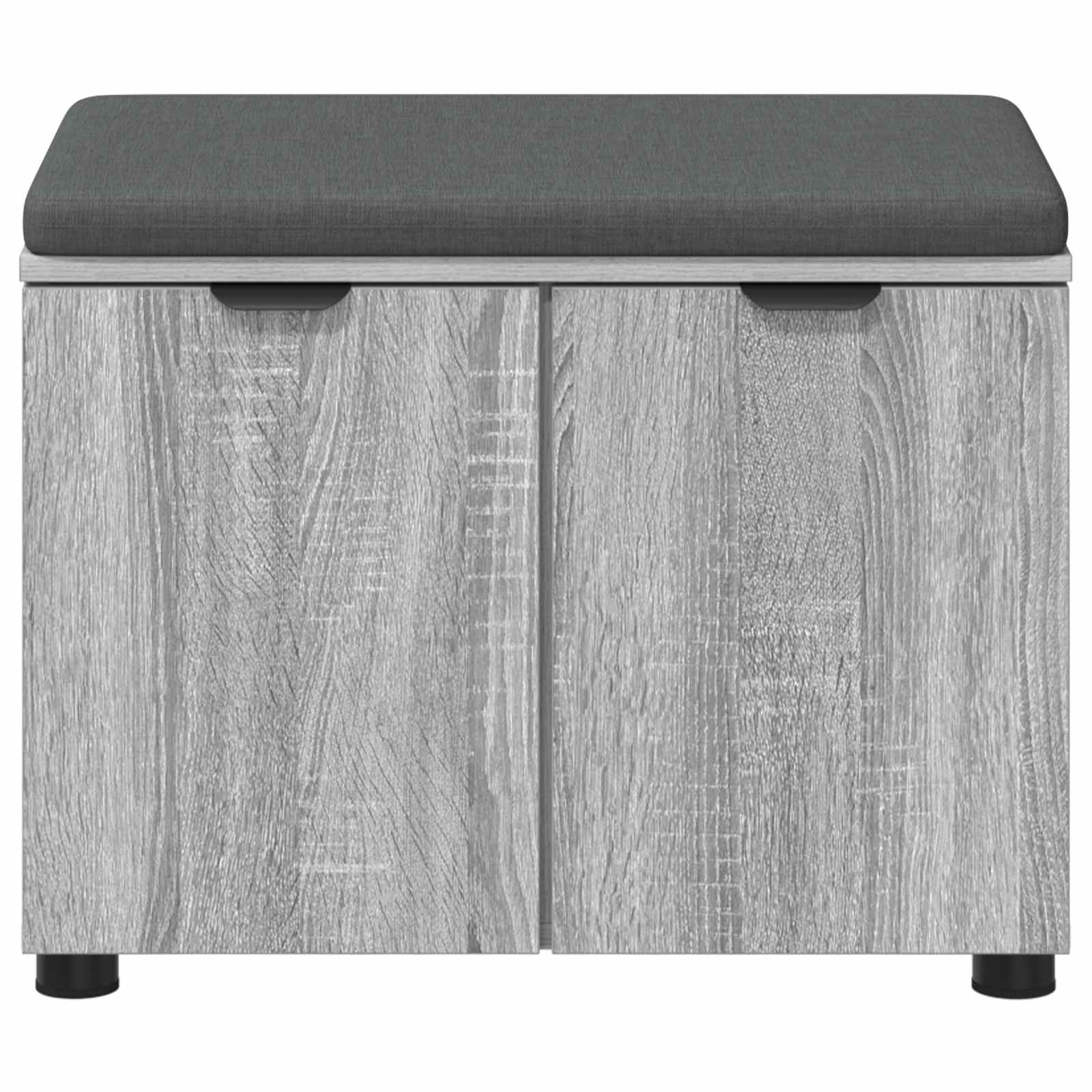 Flurbank mit Kissen mit Regal Graues Sonoma 60 x 38 x 46 cm