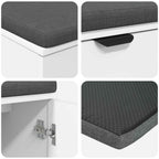 Flurbank mit Kissen mit Regal mit Speicher Weiß 80 x 38 x 46 cm