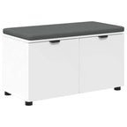 Flurbank mit Kissen mit Regal mit Speicher Weiß 80 x 38 x 46 cm