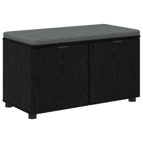 Flurbank mit Kissen mit Regal Schwarze Eiche 80 x 38 x 46 cm