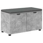 Flurbank mit Kissen mit Regal mit Tür Betongrau 80 x 38 x 46 cm