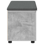 Flurbank mit Kissen mit Regal mit Tür Betongrau 80 x 38 x 46 cm
