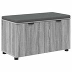 Flurbank mit Kissen mit Regal Graues Sonoma 80 x 38 x 46 cm