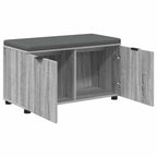 Flurbank mit Kissen mit Regal Graues Sonoma 80 x 38 x 46 cm