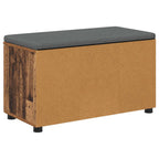 Flurbank mit Kissen mit Regal mit Tür Altholz 80 x 38 x 46 cm