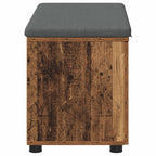 Flurbank mit Kissen mit Regal mit Tür Altholz 80 x 38 x 46 cm