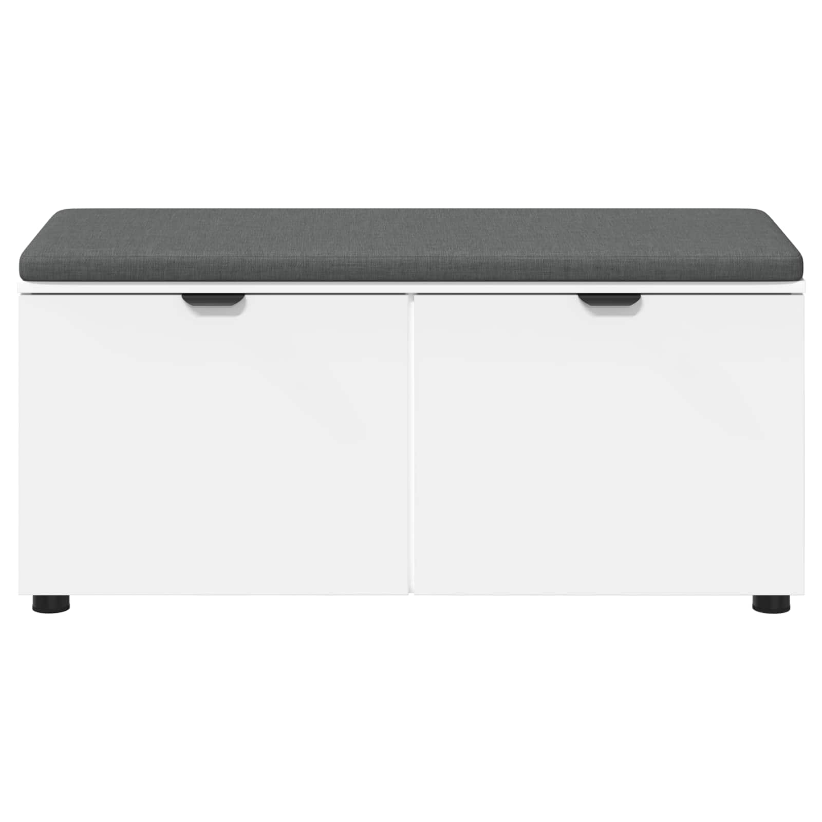 Flurbank mit Kissen mit Regal mit Tür Weiß 100 x 38 x 46 cm