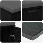 Flurbank mit Kissen mit Regal Schwarze Eiche 100 x 38 x 46 cm
