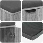 Flurbank mit Kissen mit Regal Graues Sonoma 100 x 38 x 46 cm