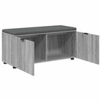 Flurbank mit Kissen mit Regal Graues Sonoma 100 x 38 x 46 cm