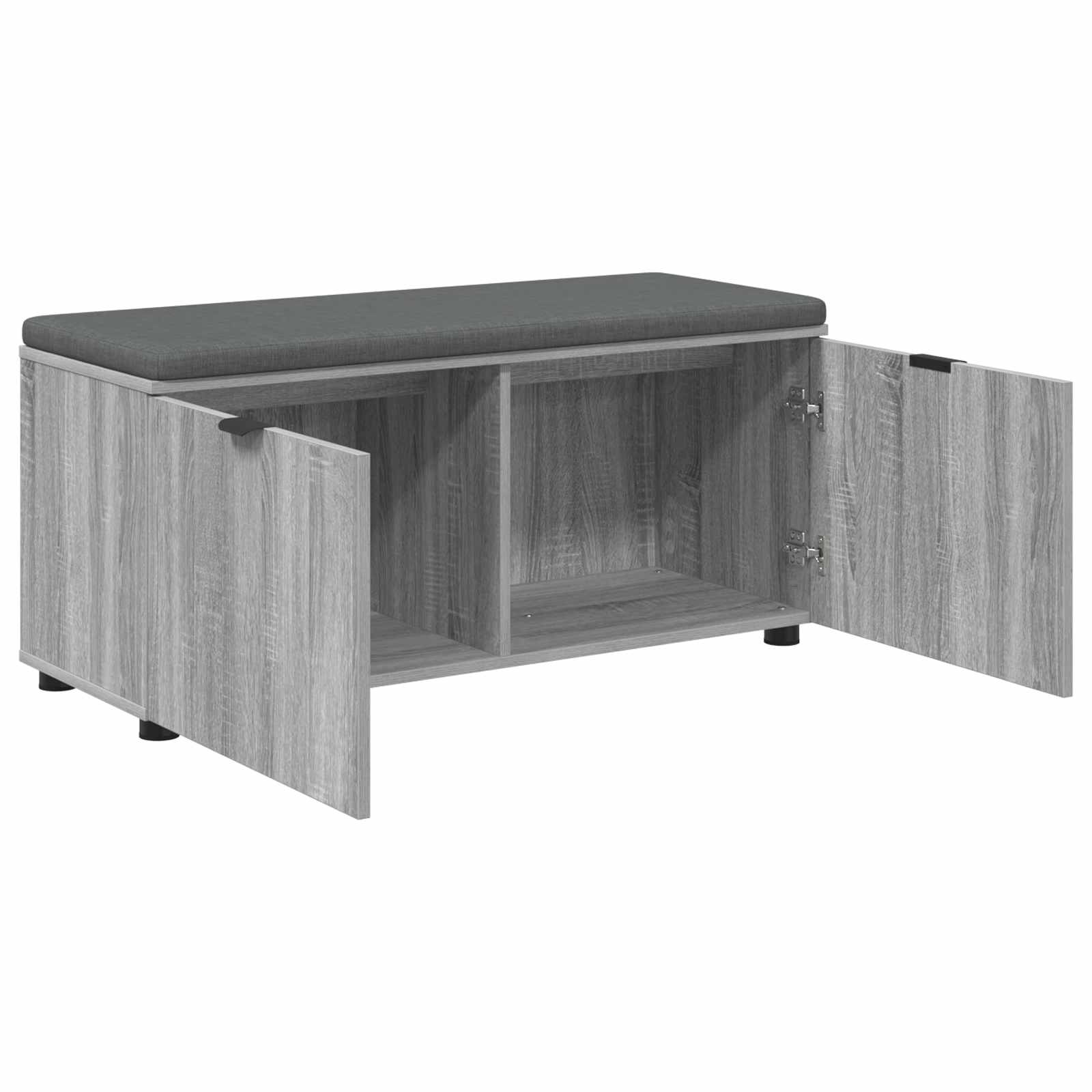 Flurbank mit Kissen mit Regal Graues Sonoma 100 x 38 x 46 cm