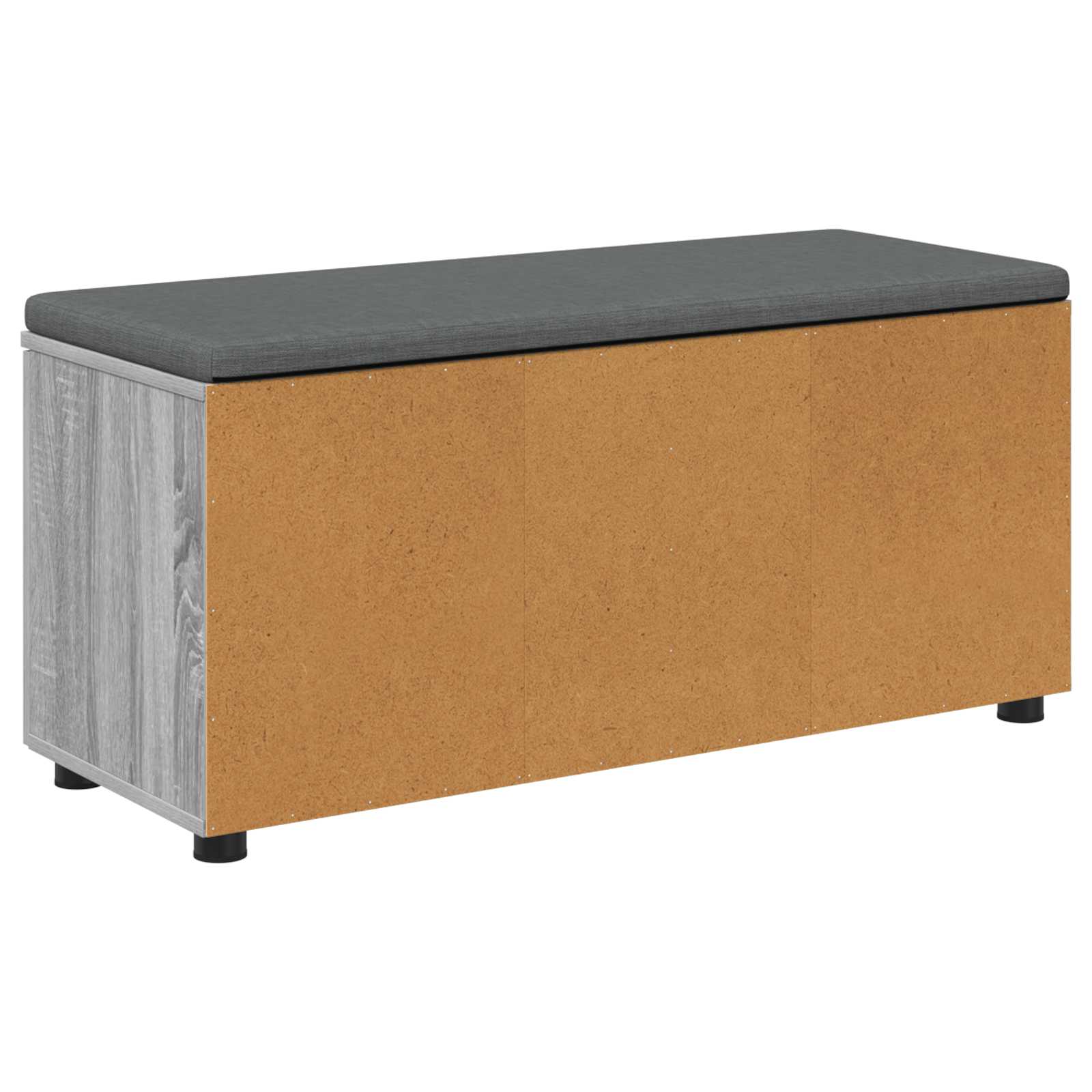 Flurbank mit Kissen mit Regal Graues Sonoma 100 x 38 x 46 cm