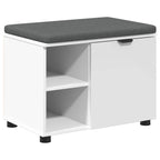 Flurbank mit Kissen mit Regal mit Speicher Weiß 60 x 38 x 46 cm